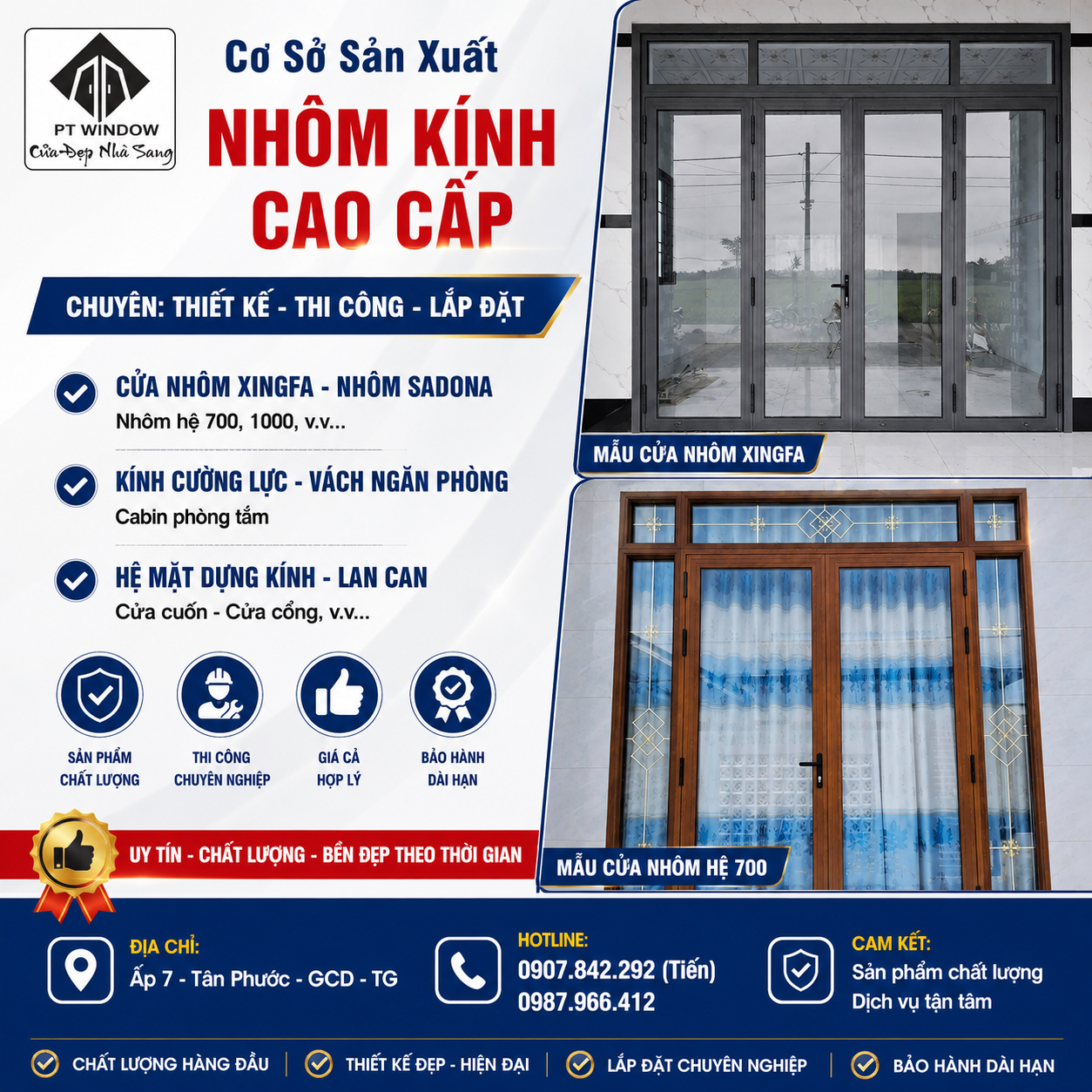 nhôm kính giá rẻ tại Tiền Giang