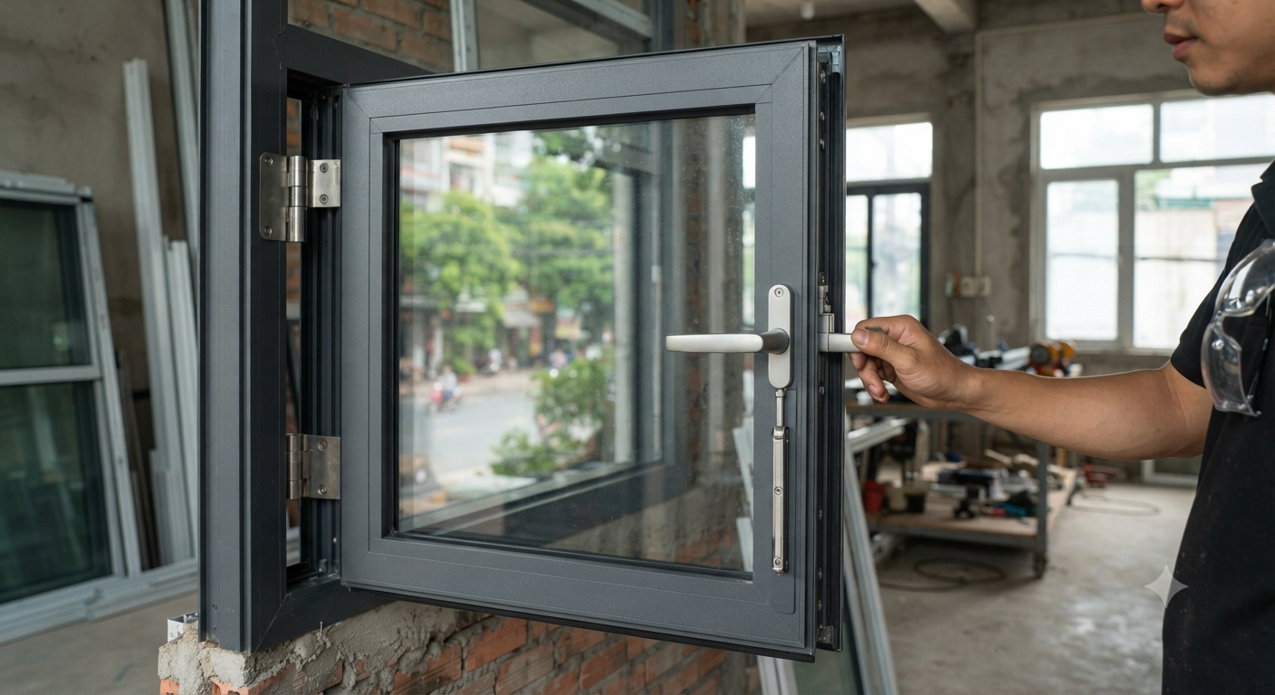 Đặc điểm cơ bản và nguyên lý hoạt động của cửa sổ mở quay